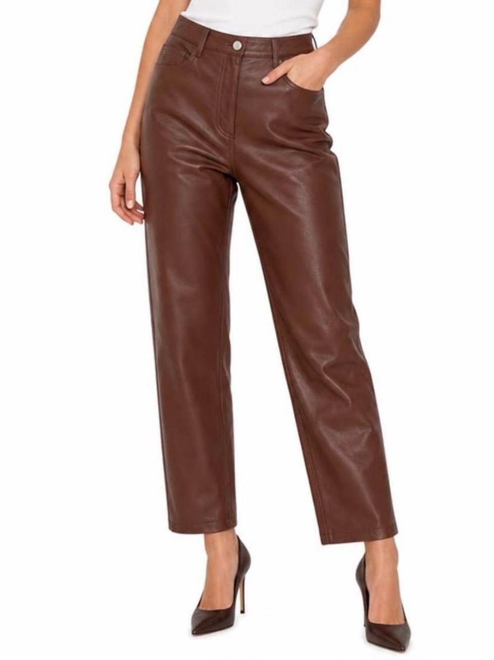 Aritzia Wilfred Melina Pant Cognac Brown Pants, Size 12